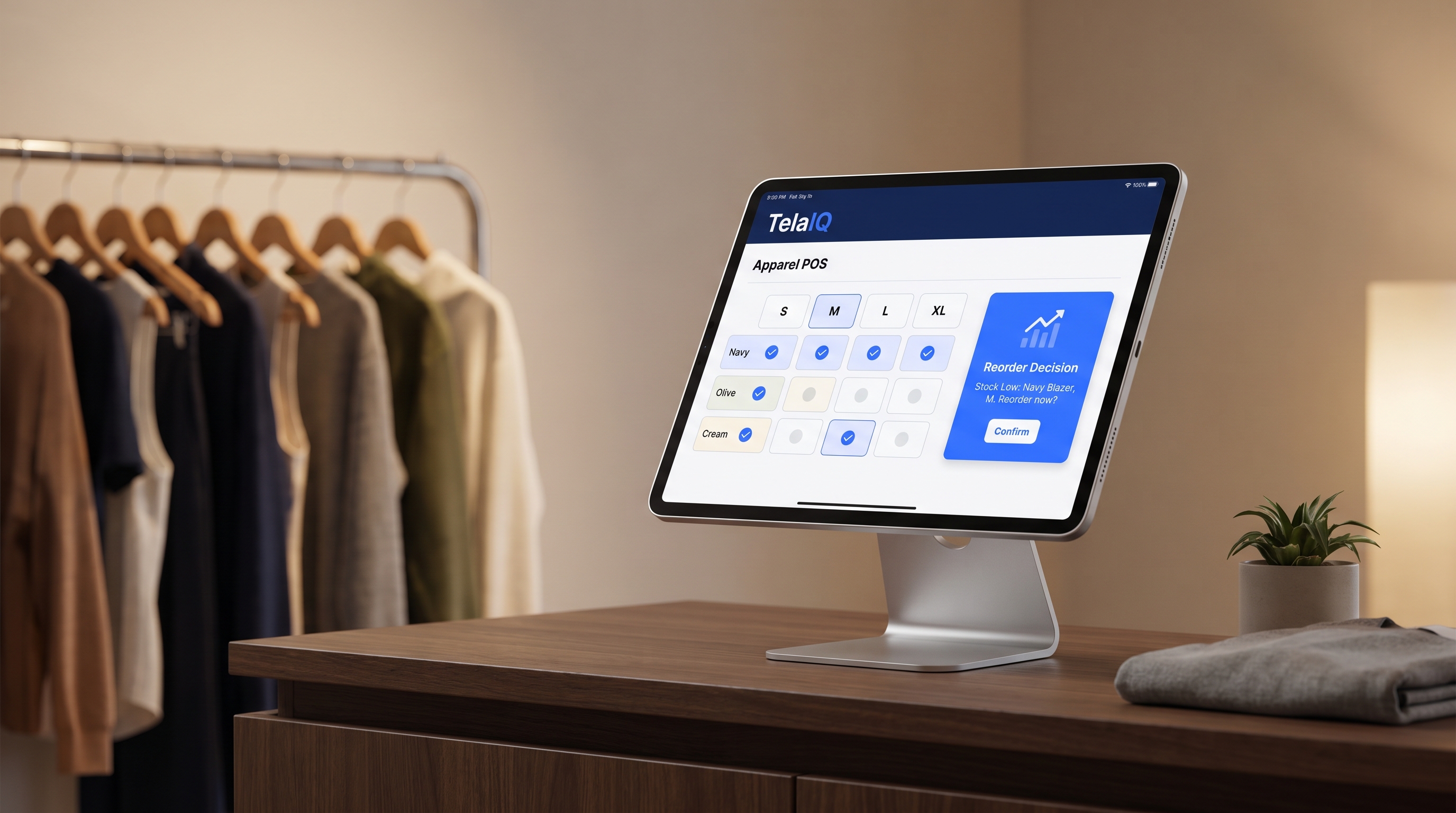 TelaIQ running on an iPad at a boutique counter